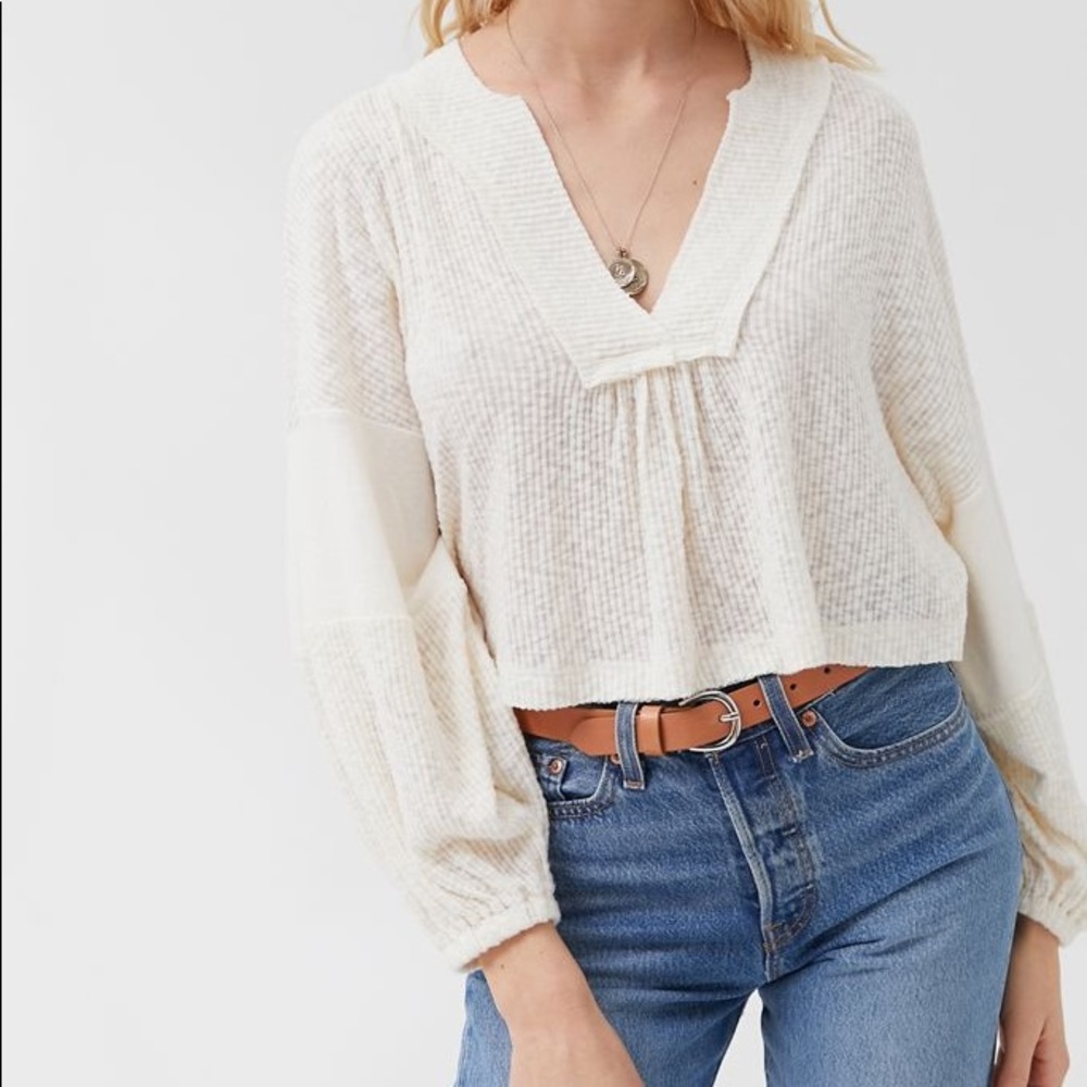 Urban Outfitters Maggie Ribbed Cropped Sweater